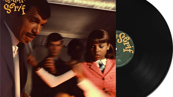 An artistic composition showcasing the return of serif typography in modern design.